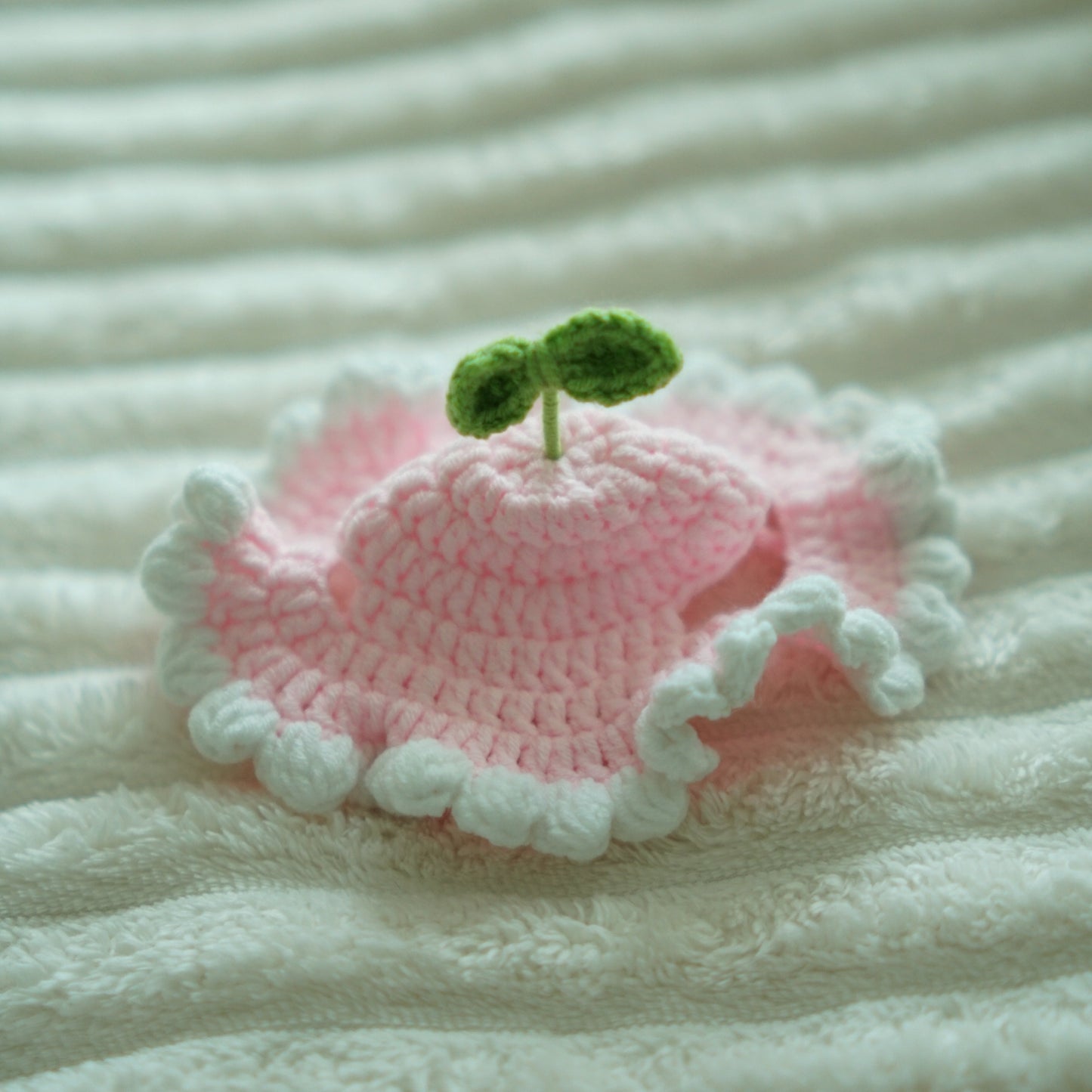 Hand Knit Flower Hat