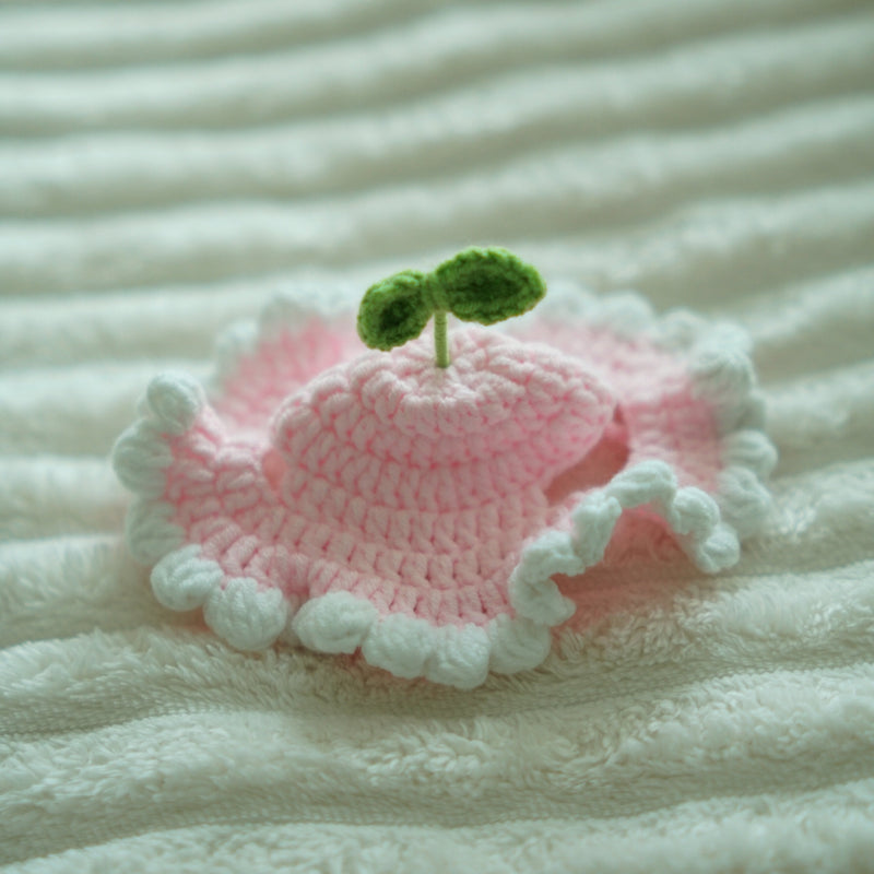 Hand Knit Flower Hat1