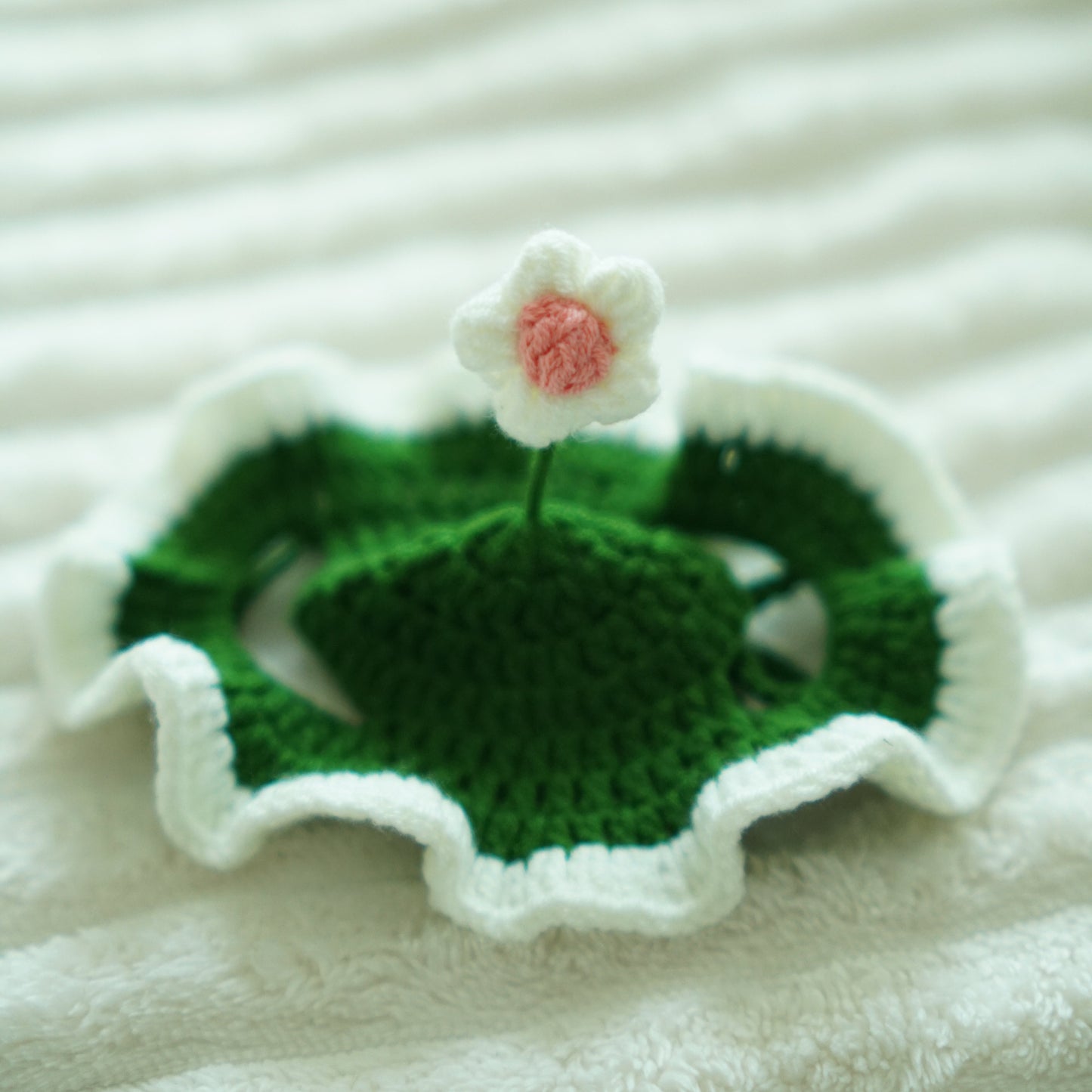 Hand Knit Flower Hat