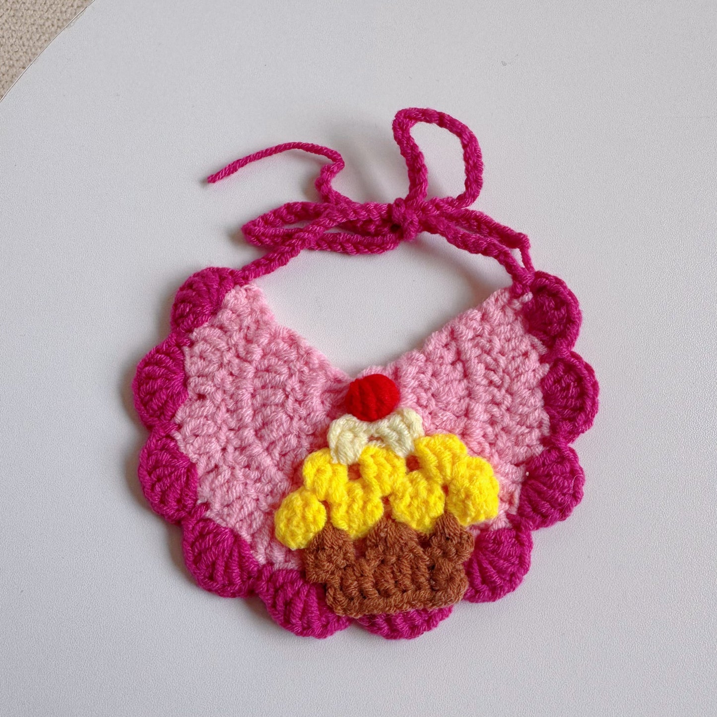 Hand Knit Birthday Cake Collar