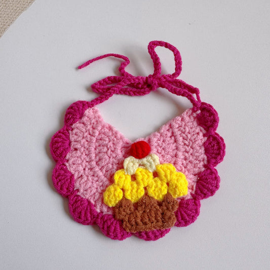 Hand Knit Birthday Cake Collar