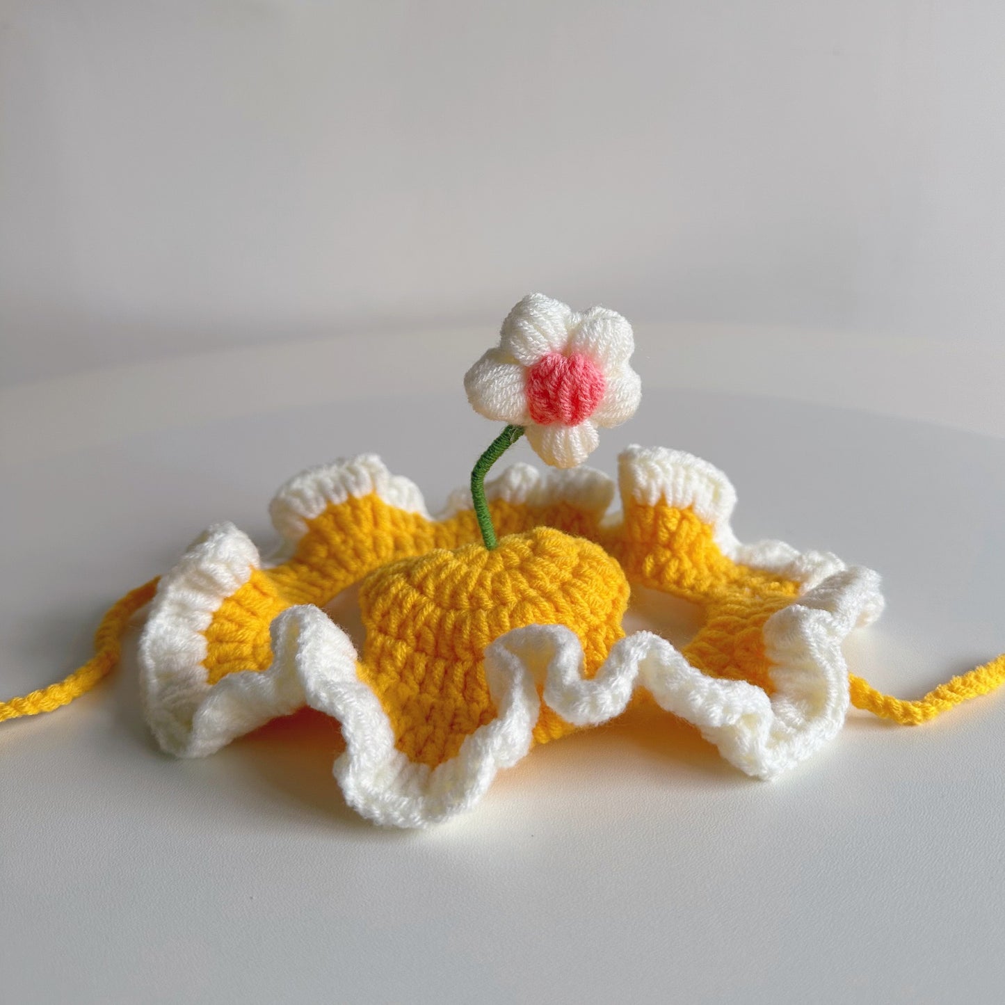Hand Knit Flower Hat