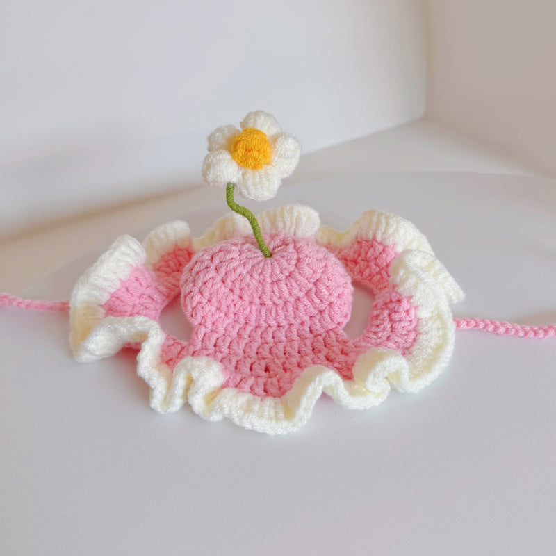 Hand Knit Flower Hat