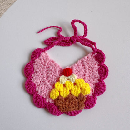 Hand Knit Birthday Cake Collar