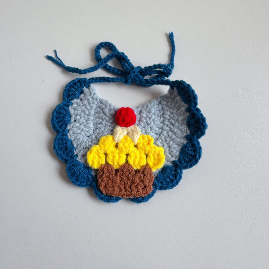 Hand Knit Birthday Cake Collar