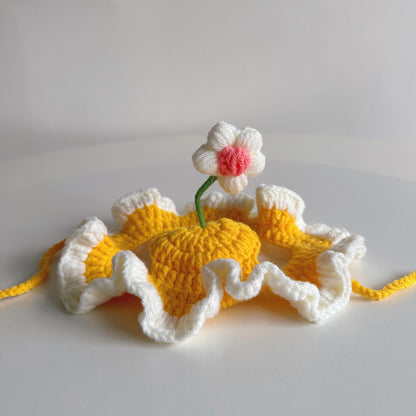 Hand Knit Flower Hat