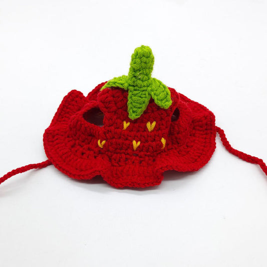 Hand Knit Strawberry Hat